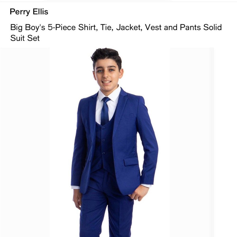 Perry Ellis Boy's Blue Suit Set